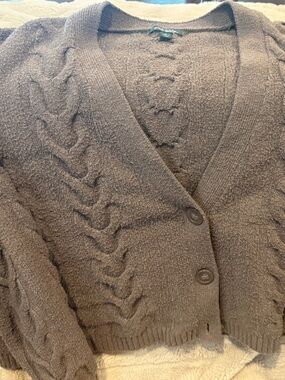 Wild Fable Cable Knit Brown Cardigan